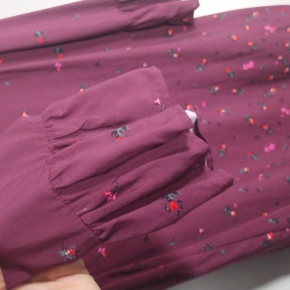 Nwt Old Navy Maroon Dress Long Bell Sleeves Size L - Picture 6 of 11
